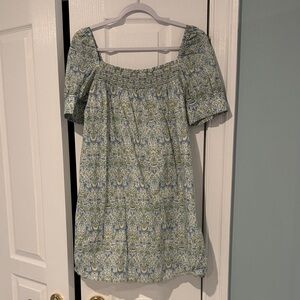 J. Crew Green Patterned Blouse